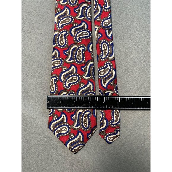 Colours by Alexander Julian Silk Tie Red Paisley Pattern Made in USA Mens Fashio - Picture 2 of 5